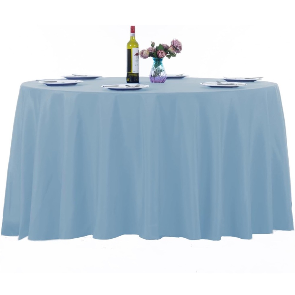 BLUE ROUND TABLECLOTH